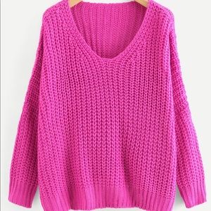 Oversized hot pink sweater